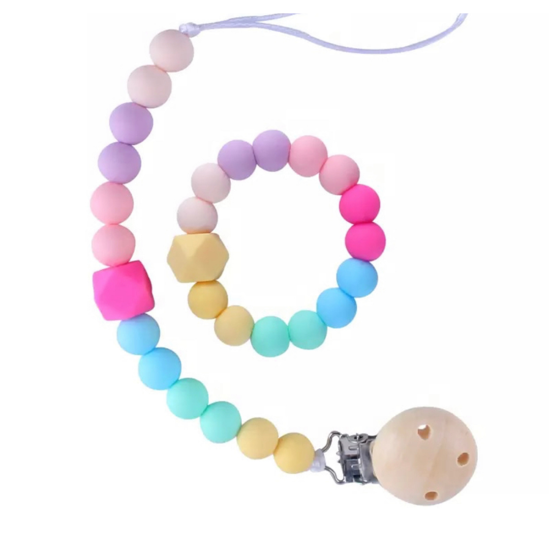 Clip para mordedera y/o chupón con mordedera de pulsera