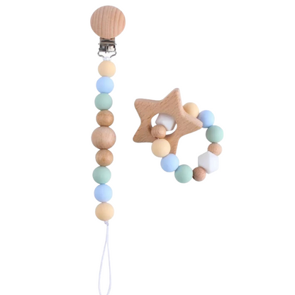 Clip para mordedera y/o chupón con mordedera de pulsera