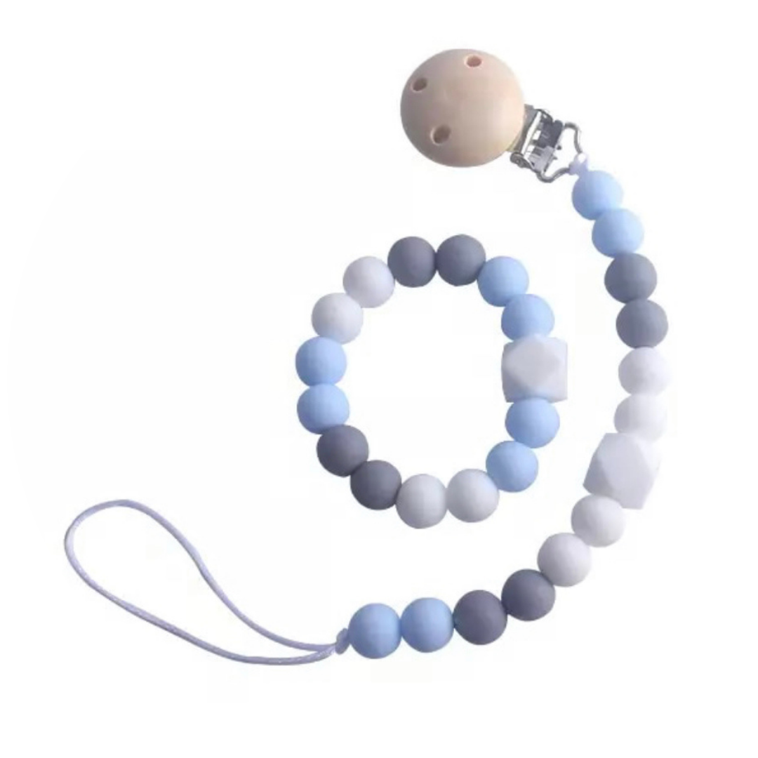Clip para mordedera y/o chupón con mordedera de pulsera